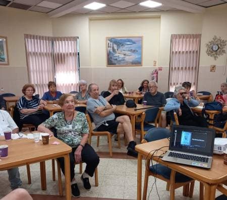 Participando de la charla de Mario Sinay